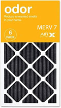 AIRx Filters ODOR 14x25x1 MERV 7 Carbon Pleated Air Filter - Made in the USA - Box of 6 Compatible with replacement for