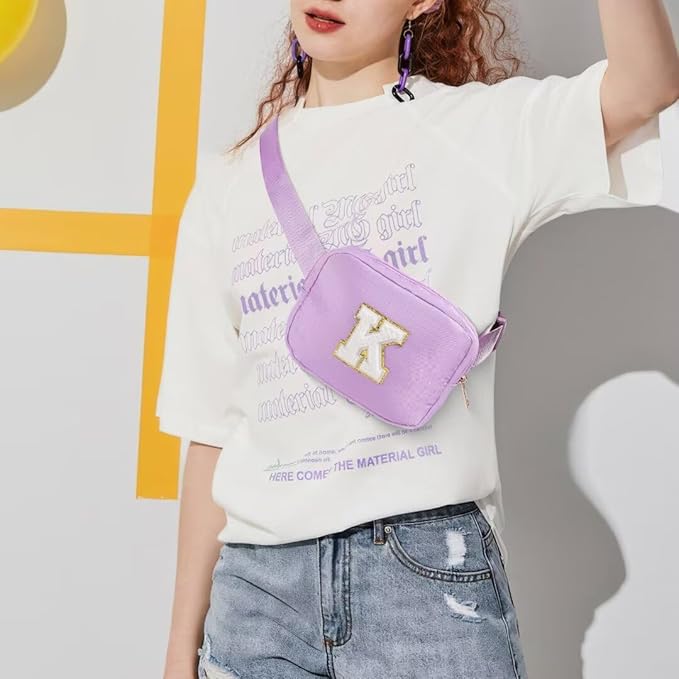 YOOLIFE Birthday Gifts for 4 5 6 7 8 9 10 11 12 13 14 Year Old Girls - Initial Fanny Pack Belt Bag Purse for Girls Teens Daughter Sister Niece, Personalized Trendy Stuff for Teen Girl Kids | Purple Z