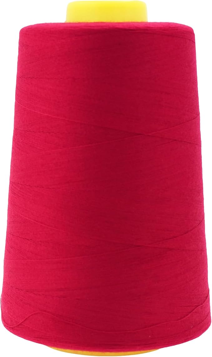 Mandala Crafts 4 Pack of Serger Threads Cones Spools - 40S/2 24000 Yards Polyester Cranberry Threads for Sergers Machine and Overlock Quilting Sewing Machine