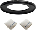 77mm Lens to 49mm Camera Lens Adapter 77mm to 49mm Step Down Ring Adapter Ring for All Brands of UV ND CPL, with Premium Lens Wiping Cloth 2 Pack (77mm-49mm)