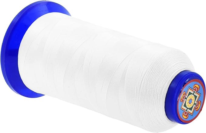 Mandala Crafts White Heavy Duty Thread -1500 Yds Tex 70 Thread for Sewing Drapery Jeans Leather Hair - Bonded Polyester Thread Outdoor Marine Upholstery Threads