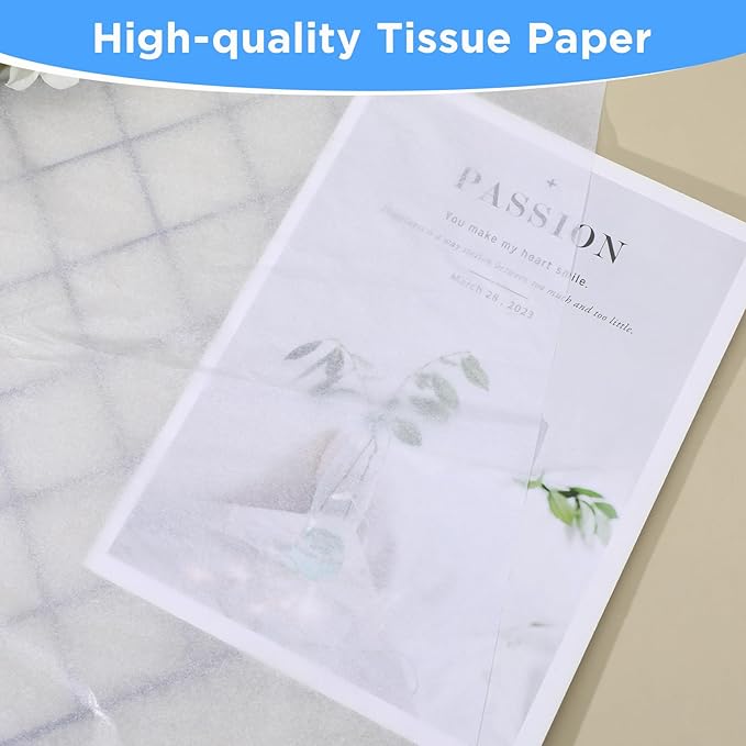152 Sheets 27x19 Inches Wet Strength Tissue Paper for Art Collage White Wrapping Paper Sheets Packing Tissue for Collage Model Making, Media Crafts Etc Resistant to Tearing When Wet