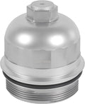 Fuel Filter Housing Cap 134001 Replacement for Chevy Cruze Silverado 2500HD 3500HD Replacement for GMC Sierra 2500HD 3500HD Duramax 6.6L L5P 2017-2024 Billet Aluminum Silver
