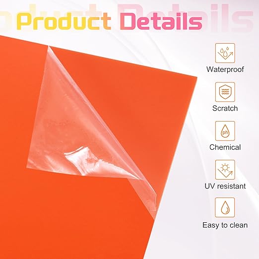 uxcell 3Pcs Acrylic Sheets 12x6 Inch Acrylic Panel 1/8 Inch-3mm Plastic Board for Picture Frames Sign Holders DIY Display Projects Craft, Orange