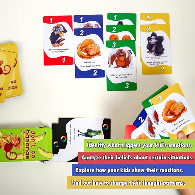 da Vinci's Room Don't Go Bananas - A CBT Therapy Game for Kids to Work on Controlling Strong Emotions - Counseling Games, Therapy Toys, Social Skills Games for Kids