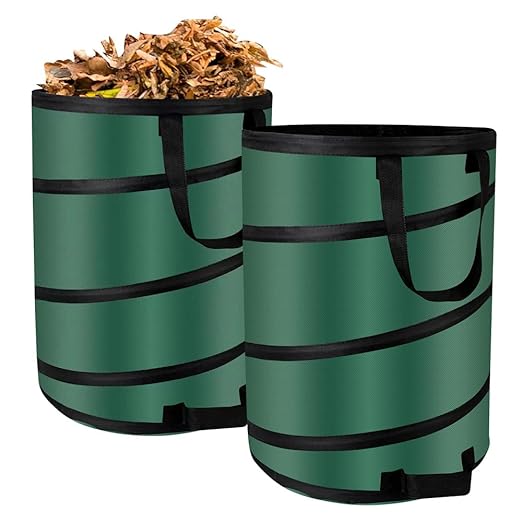 Pop Up Trash Can, Collapsible Trash Can, 600D Waterproof Oxford Cloth Foldable Camping Recycling Bin (2-Pack-30Gallons)