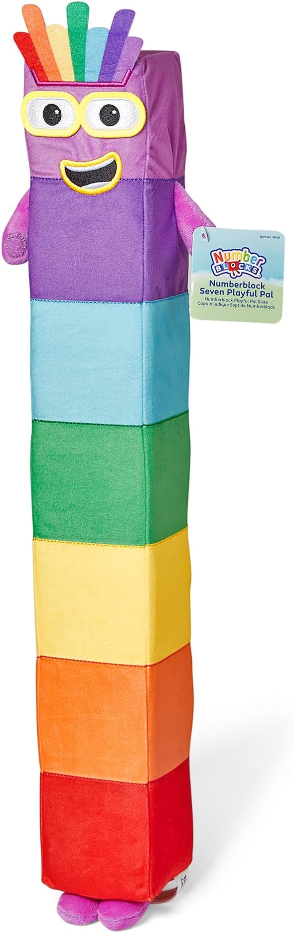hand2mind Numberblock Seven Playful Pal, Plush Figure Toys, Numbers for Toddlers, Preschool Math Learning Toys, Stuffed Animal Plushies, Counting Blocks, Soft Stuffies, Kids Birthday Gifts