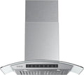 36" Wall Mount Range Hood Tempered Glass 900 CFM, Kitchen Chimney Vent Stainless Steel, with Gesture Sensing and Touch Control Switch Panel, 3-Speed Exhaust Fan Permanent Filter