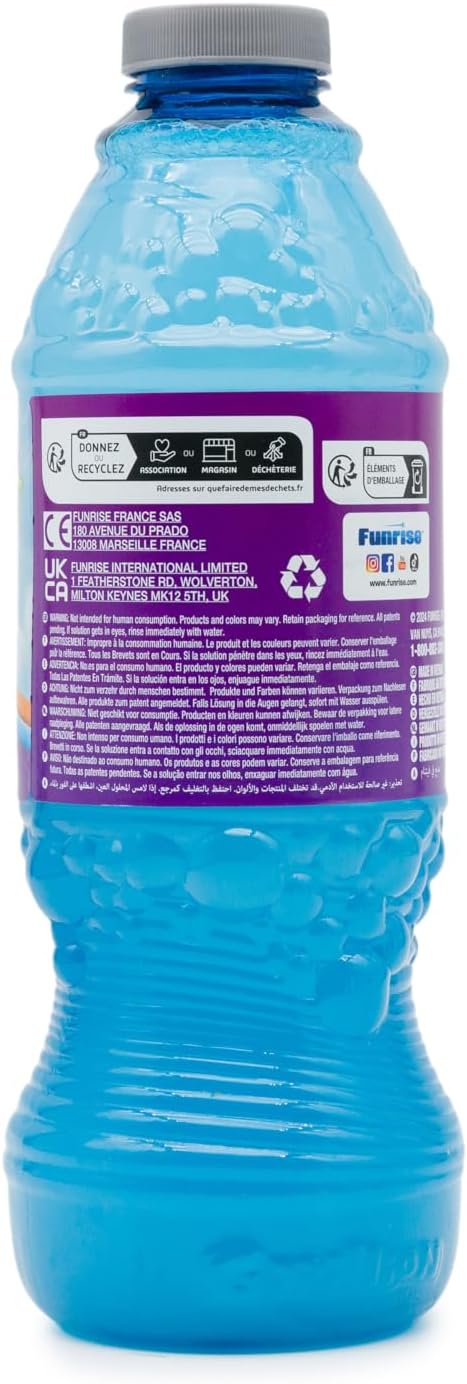 Gazillion Giant Bubble Solution 1¯L Creates Huge, Extra Elastic Bubbles, Safe & Non Toxic, Includes 7 in 1 Bubble Wand, Outdoor Refill for Wands, Machines & Kids Party Fun Ages 3