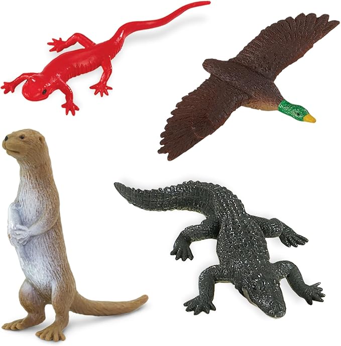 Safari Ltd. River Ecosystem TOOB - Figurines of Bald Eagle, Beaver, Alligator & More - Fun Educational Play Toy for Boys, Girls & Kids Ages 3+