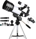 Telescope for Adults & Kids, 70mm Aperture 300mm Refractor Telescope, Portable Travel Refractor Telescopes for Astronomy Beginners with Tripod, Phone Adapter