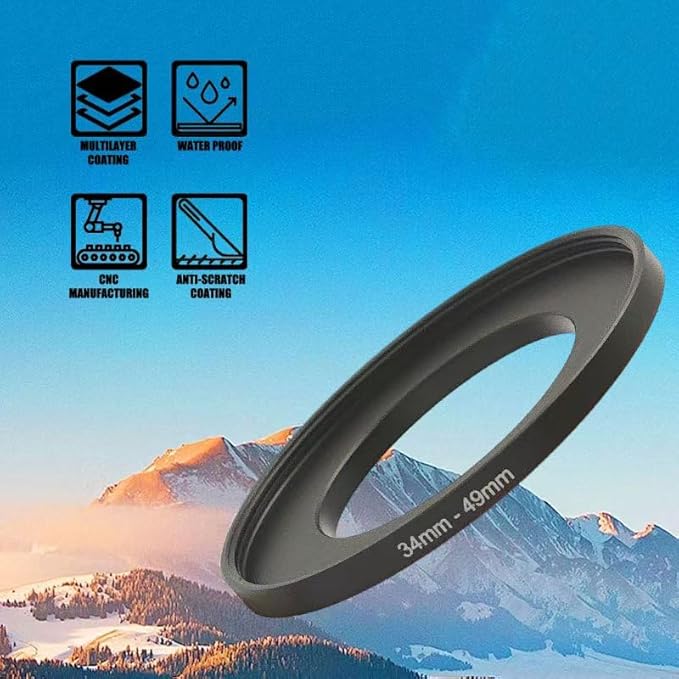 YAMAFOO 58mm to 82mm Step-Up Ring/Step Down Rings Filter Adapter for All Brands UV ND CPL Metal Ring Step-Up Rings Adapter Filter,Black (58-82)
