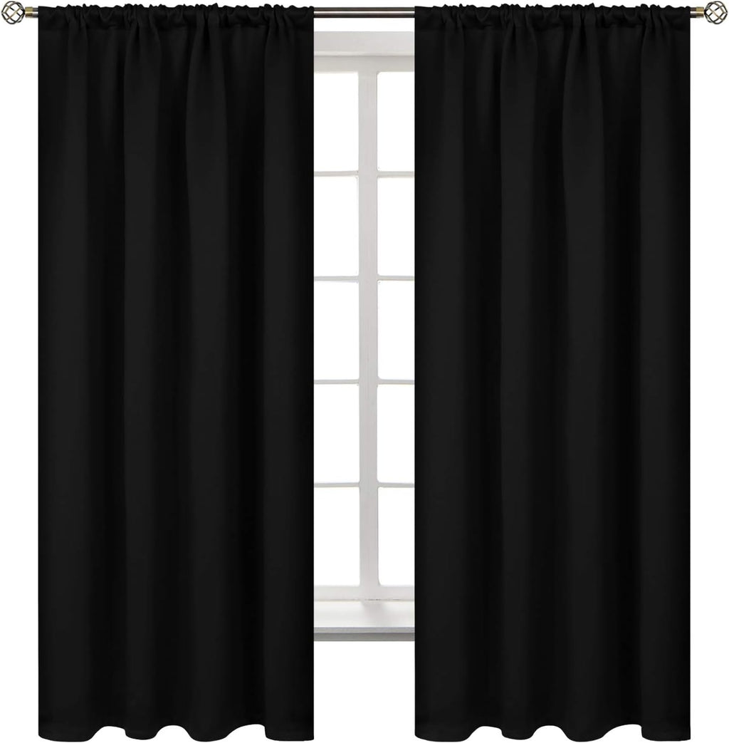 BGment Black Out Thermal Curtains 63 Inch Length for Bedroom 2 Panels - Room Darkening Window Drapes with Rod Pocket Insulated Blinds Privacy for Living Room, 42 x 63 Inch