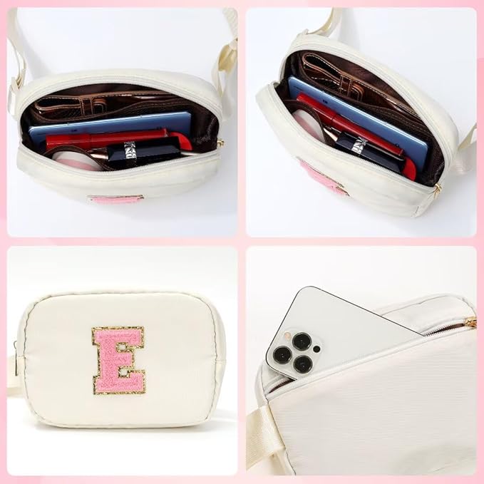 YOOLIFE Graduation Gifts - Graduation Gifts for Teen Girls Her Daughter Sister, White Initial Crossbody Bag Belt Bag for Girls G