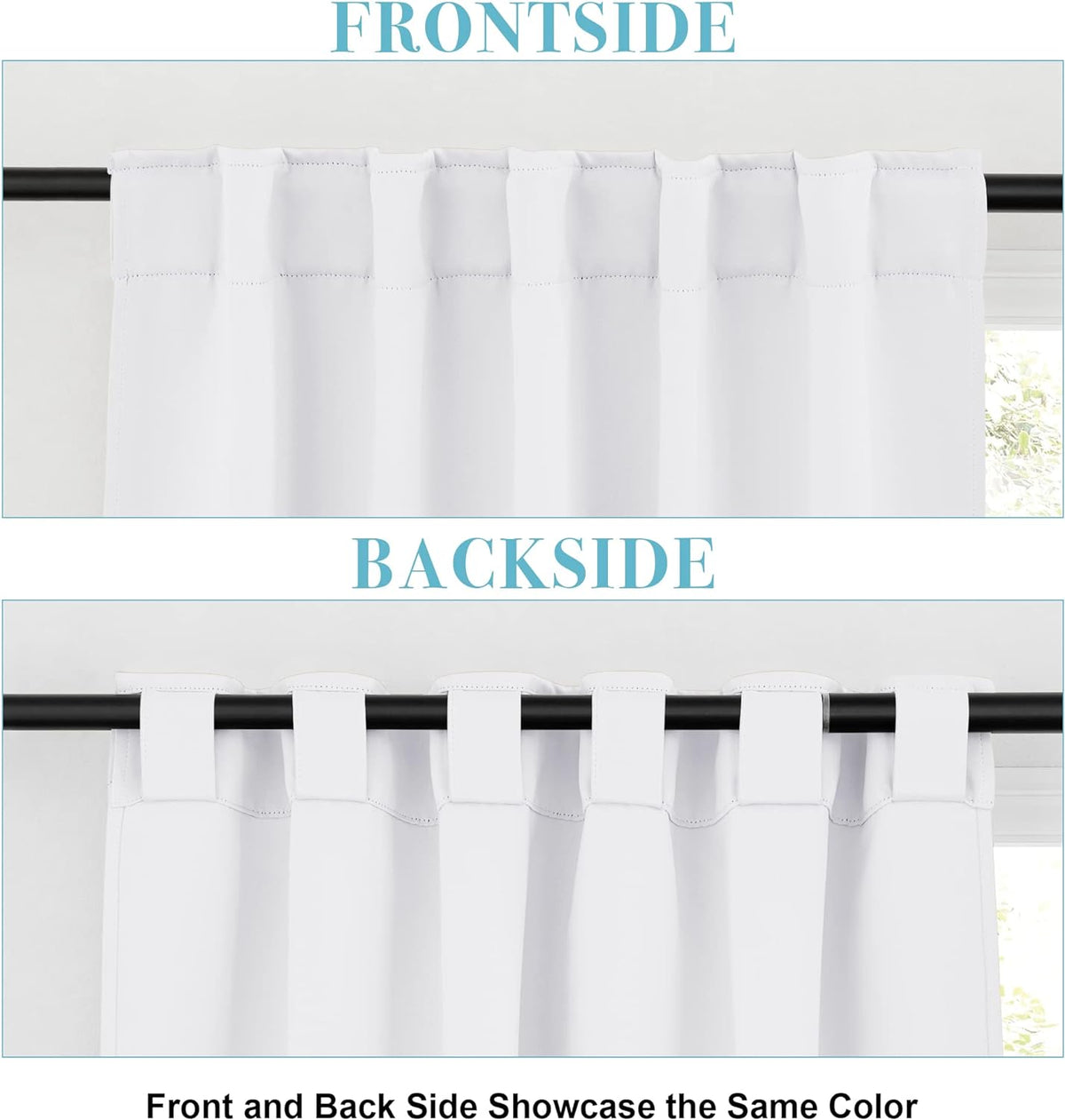 RYB HOME Small Window Curtains - Blackout Insualting Privacy Curtains for Kids Bedroom Kitchen Bathroom Basement Cafe Cabinet Tiers Drapes, 34 Width x 30 Length, 2 Panels, Pure White