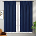 BGment Rod Pocket Blackout Curtains for Short Window - Thermal Insulated 52 Inches Width Room Darkening Curtain Drapes for Bedroom Kitchen, 52 x 45 Inch, 2 Panels, Navy Blue