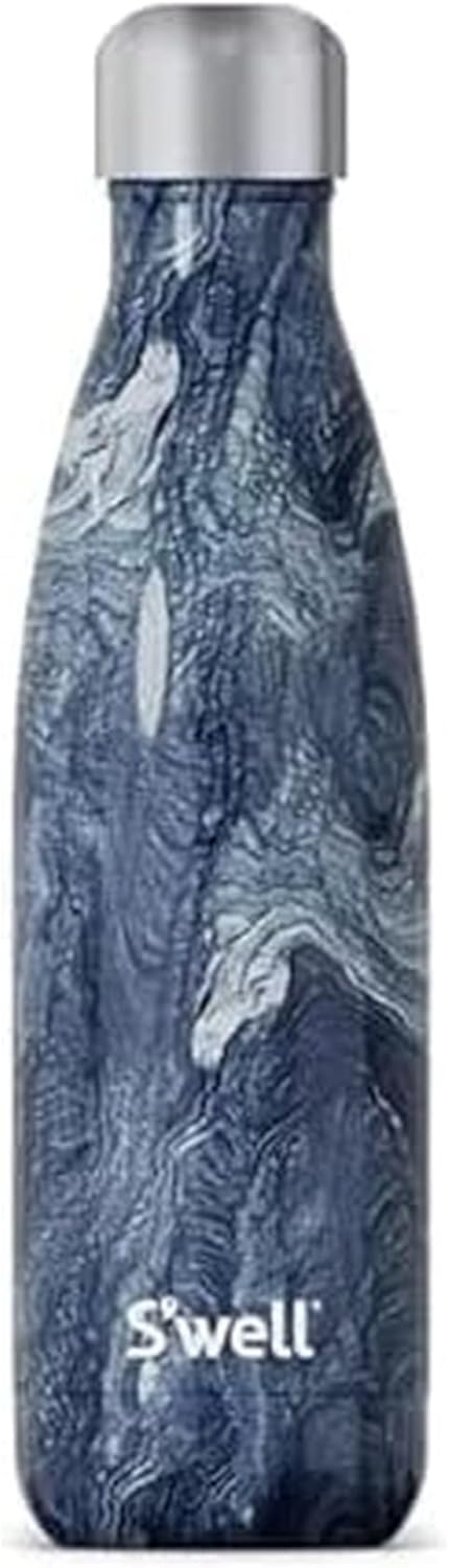 S'well Stainless Steel Water Bottle, 17oz, Azurite Marble, Triple Layered Vacuum Insulated Containers Keeps Drinks Cold for 36 Hours and Hot for 18, BPA Free, Perfect for On the Go