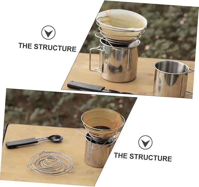 POPETPOP 1Pc Stainless Filter Reusable Drip for Brewing Efficient Coffee Strainer for Improved Taste and Easy Extraction for Camping