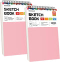 Art Supply Set - Sketching & Drawing Kit, Sketchbook Art Paper for Beginner Artists, Soucolor 9" x 12" Sketch Book, 2-Pack 100 Sheets Spiral Bound Sketchbook, Acid Free