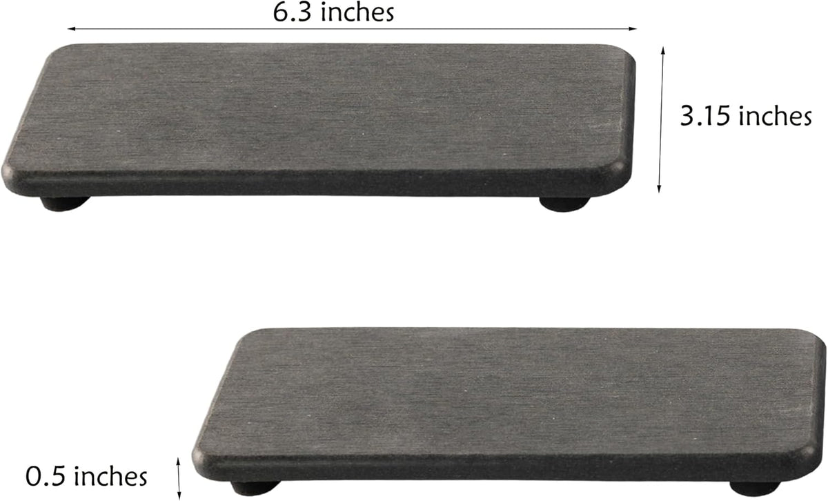 2 Pcs Water Absorbing Stone Trays, Kitchen/Bathroom Sink Soap Dish, Diatomite Tray Used for Hand Soap & Cosmetic Bottles in The Modern Home, 3.15" W x 6.3" L, Dark Gray