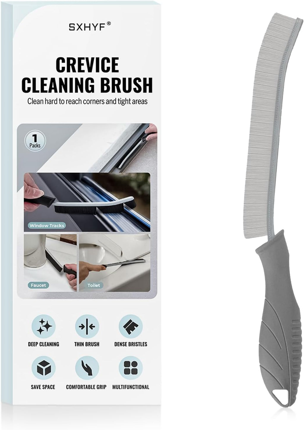 SXhyf Cleaning Brush - Hard Bristle Crevice Cleaning Brush, Multifunctional Gap Scrub Brush, Kitchen Essentials, Bathroom Cleaner Tools for Household Use, Home, Window, Toilet, Stove