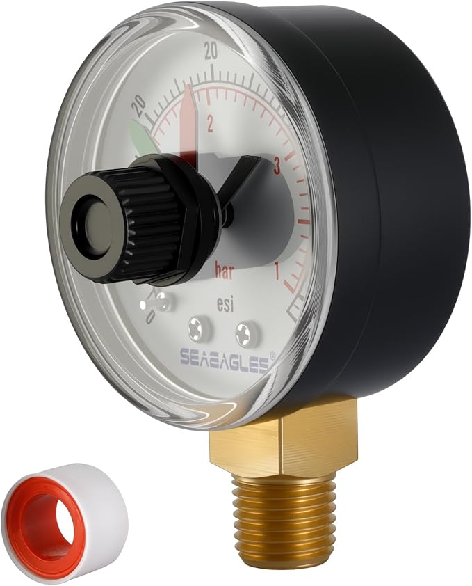 ECX2712B1 Pressure Gauge Replacement for Pentair Pool/Spa Valve and Filter, 1/4" NPT Back mounting 2" Dial Pool Pump Pressure Gauge 0-60psi/4bar. (190059)