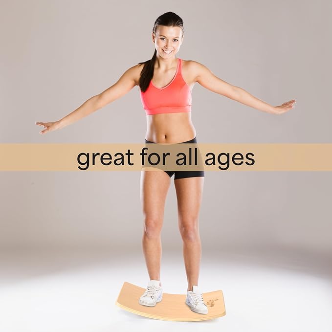 NUTTY TOYS Montessori Wooden Wobble Board for Kids & Adults -100% Natural Wood Balance Board Toddler Balancing Toy Unique Boy & Girl Open Ended Toy Best Christmas Stocking Stuffer Gifts Idea 2025