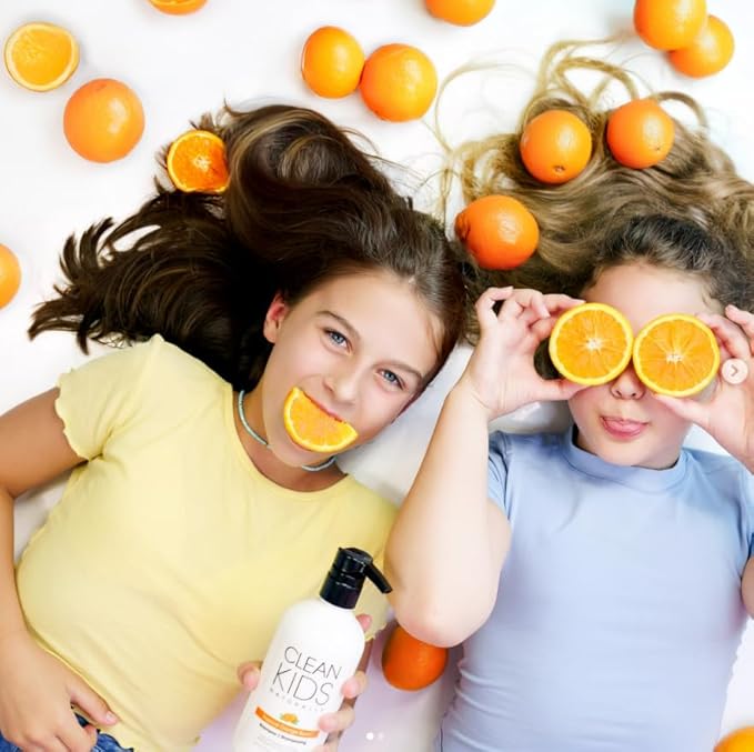 Clean Kids Naturally Tropical Shampoo- EWG Verified, All-Natural, Coconut-free, Gluten-free, Vegan, and Cruelty-free, Paraben-Free (2 Bottles, Orange Burst)