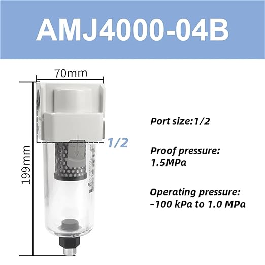 Type Vacuum Water Droplet Separator Vacuum Pipeline Filter Negative Pressure Filter Element AMJ AMJ3000-03B AMJ4000-04B-C(AMJ4000-04B)