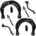 Detroit Axle - 8pc Front End Control Arms Kit for Hyundai 2006-2007 Azera, 2006-2008 Sonata, 2 Upper Control Arms 4 Tie Rod Ends