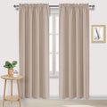 DWCN Blackout Curtains for Living Room Thermal Insulated, Energy Saving & Noise Reducing Bedroom Curtains, Camel, W 52x L 95 Inch, Set of 2 Rod Pocket Curtain Panels