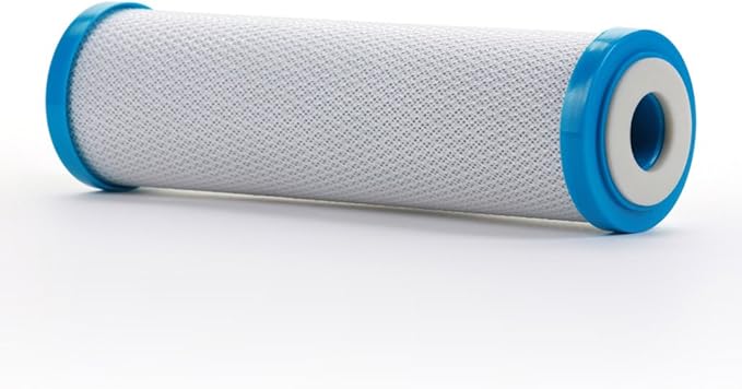 iFilters 0.5-Micron Carbon Block Water Filter – Coconut Shell CTO Drinking Water Filter Cartridge – 10-inch Replacement for Filtration Systems – Reduces Odors, Chlorine Taste – 2.5" x 10"