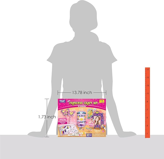 Imagimake Princess Craft Kit | 10 Mess-Free DIY Activities | Bracelet Making Kit, Unicorn Pouch, Butterfly Wands & Photo Frame | Girls Toys Age 6-8 | 5,6,7,8,9,10,11,12 Year Old Girl Birthday Gifts