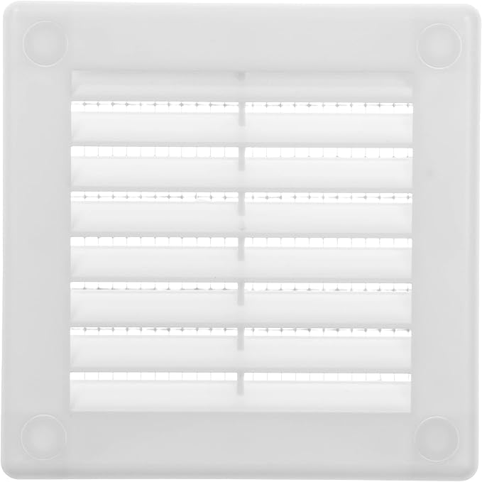 Vent Systems 3" x 3" (Opening Dimensions) - Pack of 5 - White Plastic Soffit Vent Cover - Durable Flat Square Air Vent Grille with Mesh Screen - Ventilation Grill Wall & Ceiling Indoor & Outdoor