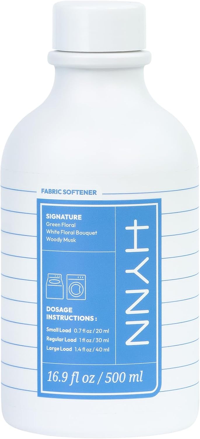 Concentrated Liquid Fabric Softener, Hypoallergenic & Gentle on Skin, Korean Scent Experience, Signature White Woody Musk Scent, Long-Lasting Fragrance, Static Reducer & Wrinkle Minimizer, 16.9 fl oz