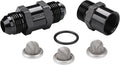 8AN Inline Fuel & Oil Feed Filter Set with 30 80 150 Micron Elements Aluminum Black