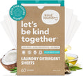 Kind Laundry Detergent Sheets Stain-Fighting Enzymes - Plant Powered Eco-Friendly Laundry Soap Sheets - Home or Travel Laundry Detergent - Ocean Breeze, 60 Loads (Mom's Choice Award Winner)