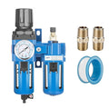 NANPU 3/4" NPT Compressed Air Filter Regulator Lubricator Combo, Water/Oil Trap Separator - Gauge(0-150 psi), Poly Bowl, Manual Drain, Bracket - AC4010-06M