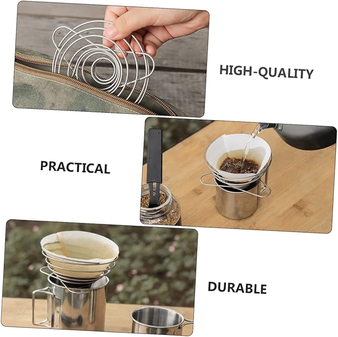 POPETPOP 1Pc Stainless Filter Reusable Drip for Brewing Efficient Coffee Strainer for Improved Taste and Easy Extraction for Camping