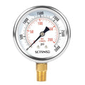 2-1/2" Dial Size, 0-3000 Psi Pressure Gauge, Glycerin Liquid Filled, 1/4" NPT Lower Mount, Stainless Steel Case, for Regulator, Brew Setup, Beer, Kombucha, HVAC, Hydraulic, High Pressure Test