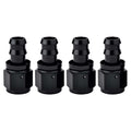 EVIL ENERGY 8AN Straight Push Lock Hose Fitting End Black 4PCS
