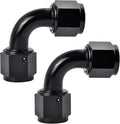 EVIL ENERGY 10AN Female to 10AN Female 90 Degree Swivel Coupler Union Fitting Adapter Aluminum Black 2PCS