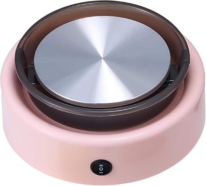 VEVOR Mini Pottery Wheel, 6 inch Turntable, Forward and Reverse Rotation, Adjustable Speed, Electric Clay Wheel for Kids and Beginners, with Shaping Tools, for Home DIY, Pottery Classes, Pink