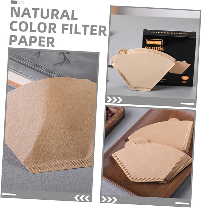 Luxshiny 200pcs Unbleached Disposable Coffee Filters for Espresso Drip Coffee Makers Easy to Use Optimal Flavor Extraction Natural Safe Paper Filters