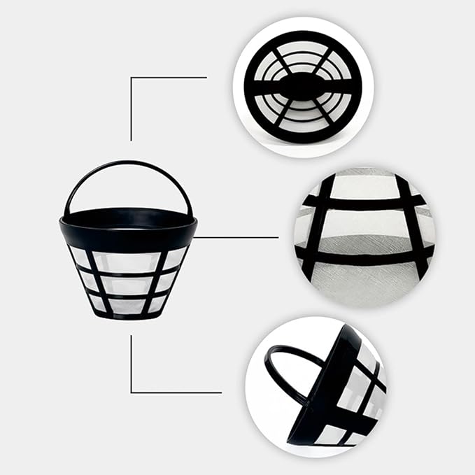 Reusable Coffee Filter – Coffee Filter Basket, Cup Brewing Insert, Metal Drip Strainer | Fine Mesh Extraction, Rewashable Design, Flavor Retention System, Portable Beverage Tool for Home Office Campin