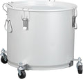 PioneerWorks Fryer Grease Bucket 10 Gal, Coated Carbon Steel Oil Filter Pot with Caster Base, Oil Disposal Caddy, Transport Container with Lid Lock Clip Nylon Filter Bag, Silver