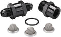 6AN Inline Fuel & Oil Feed Filter Set with 30 80 150 Micron Elements Aluminum Black