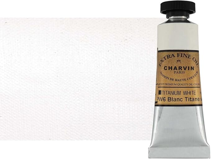 Charvin Extra Fine Oil Paint, Titanium White 20 mL - Triple-Milled, Rich Texture, Poppy Oil-Based, Light-Fast, Handmade, Archival Quality