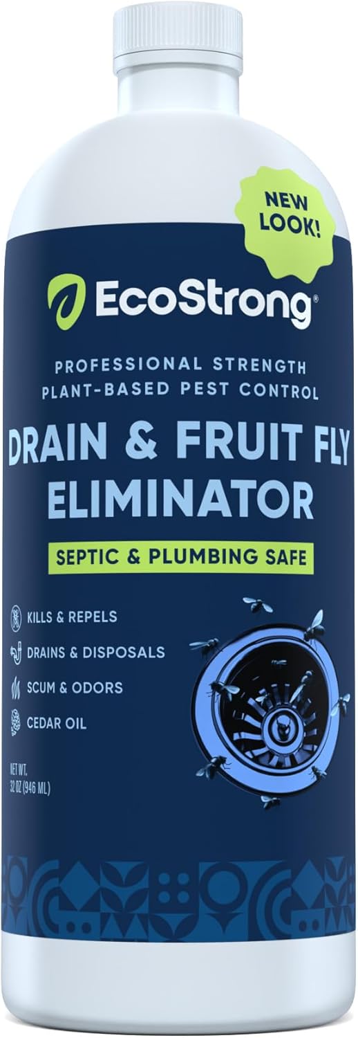 Fruit Fly Drain Treatment | Drain Fly Eliminator | Eliminates Gnats, Sewer Flies and More - Works in All Drains - 32 Fl Oz