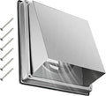 Upgraded 4" Stainless Steel 304 Dryer Vent Cover Outdoor - Rubber Cushioned Non-Return Flap (Noise Reduction) Air Vent with Built-in Fly Screen & 6 Screws for Bathroom Exhaust Vent Office Home